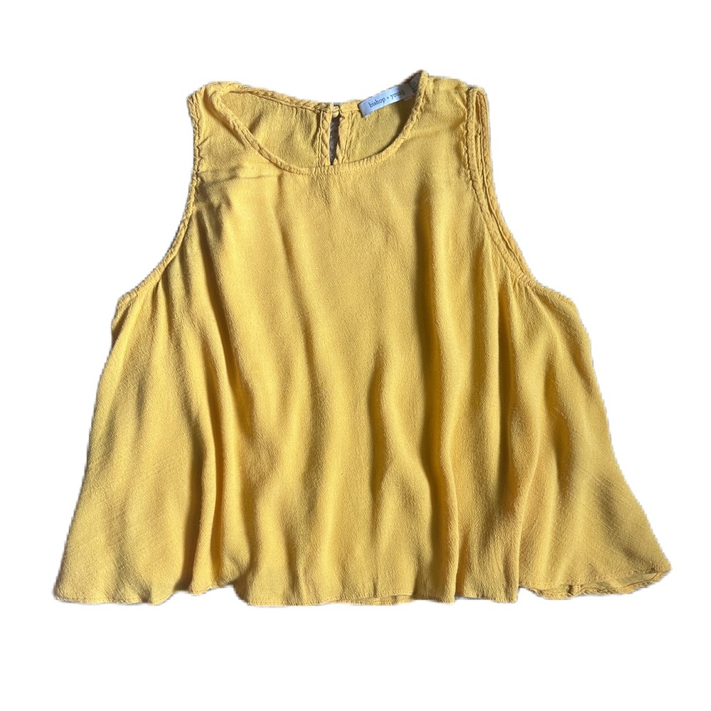 Bishop + Young Yellow Mustard Flutter Crop. Size XS
